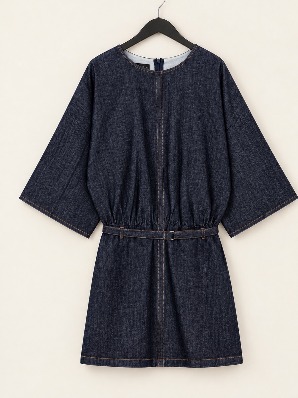 Zara Dark Denim Mini Dress - Dark Blue